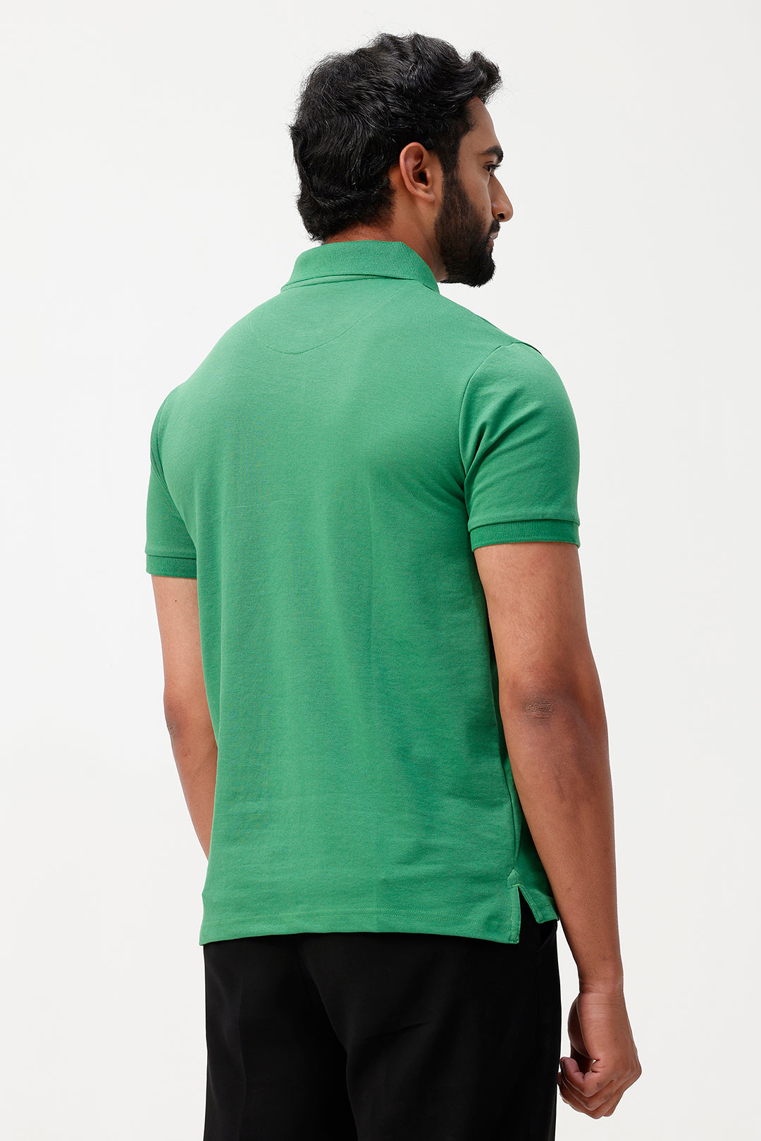 men cotton rich polo shirt green,