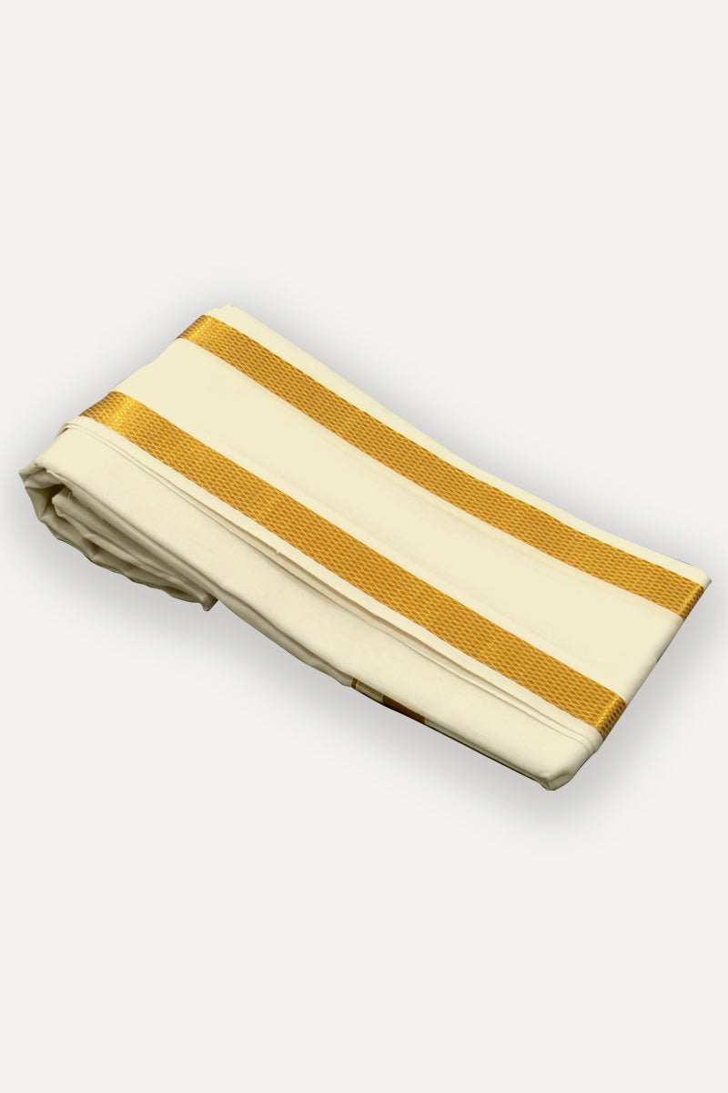 No.198 - Cream 1/2" Jari Towel ( 2.25mtr)