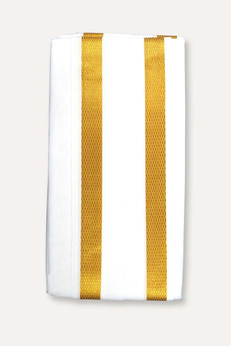 No.198 - White 1/2" Jari Towel ( 2.25mtr)