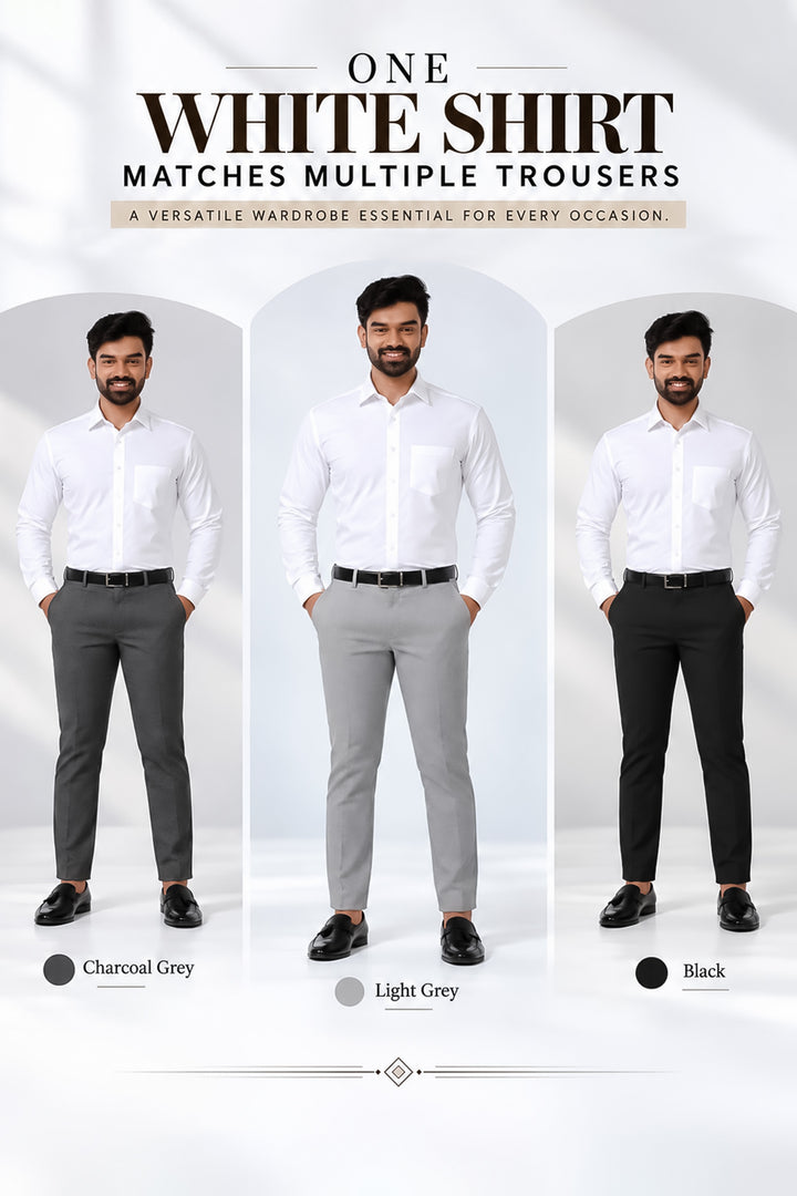 Triple Delight White Shirts - 3 Pcs Combo Pack