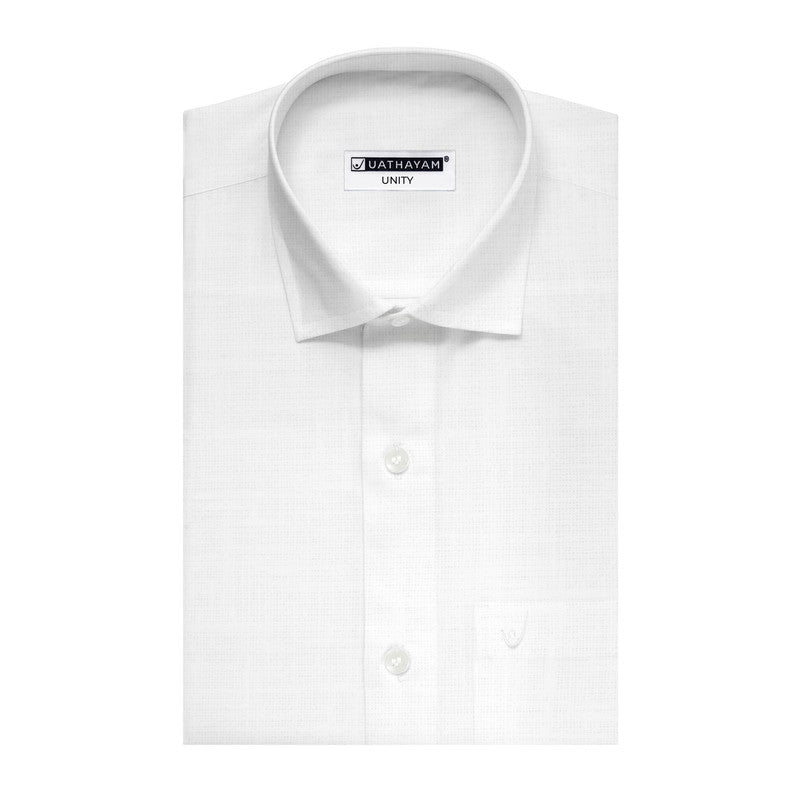 Uathayam Unity Mono Fancy Formal White Shirt For Men (Pack of 1)