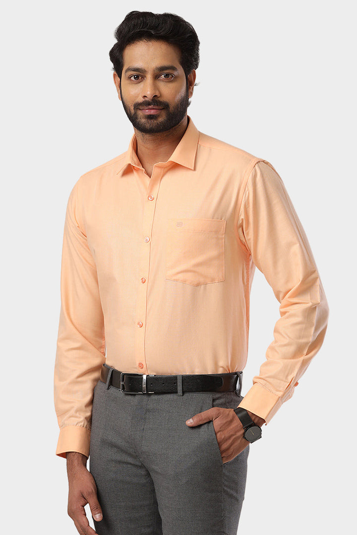 Super Soft -  Amber orange Formal Shirts for Men | Ariser