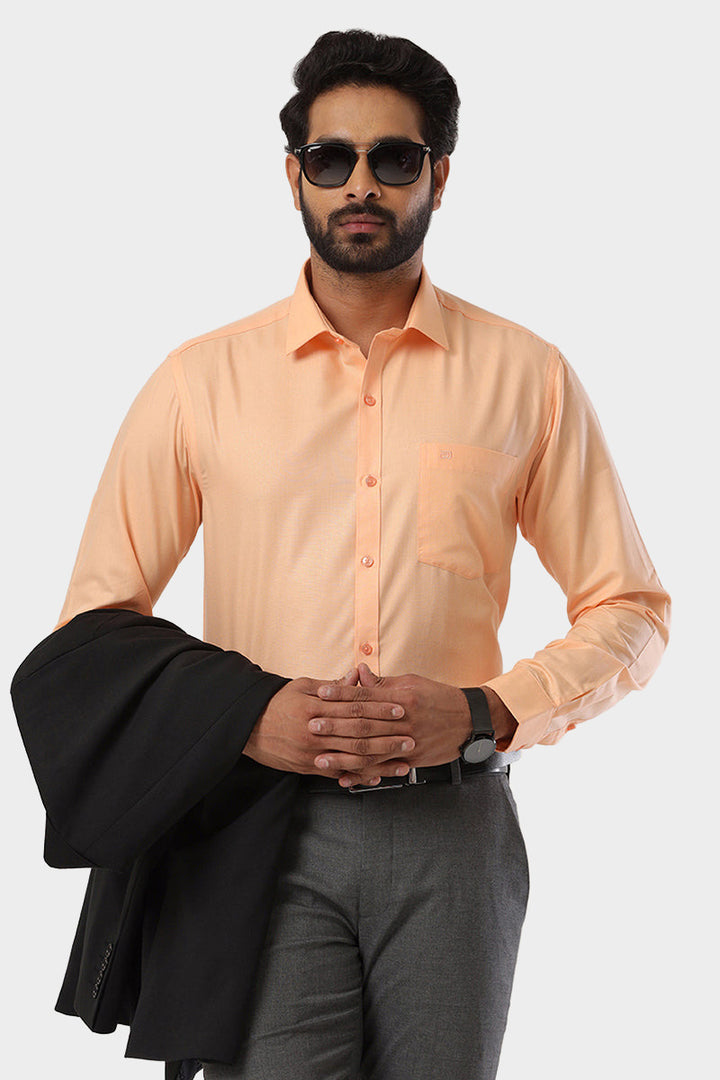 Super Soft -  Amber orange Formal Shirts for Men | Ariser