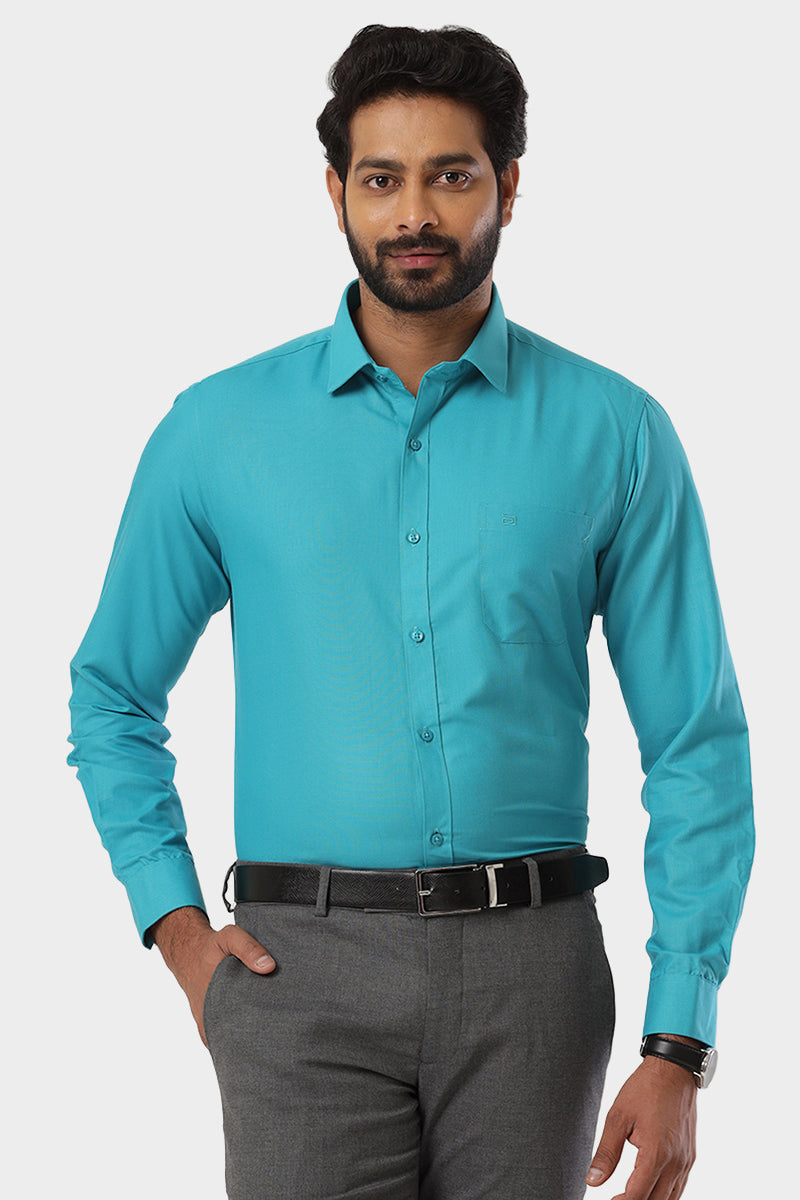 Super Soft Sky Blue Formal Shirts for Men Ariser