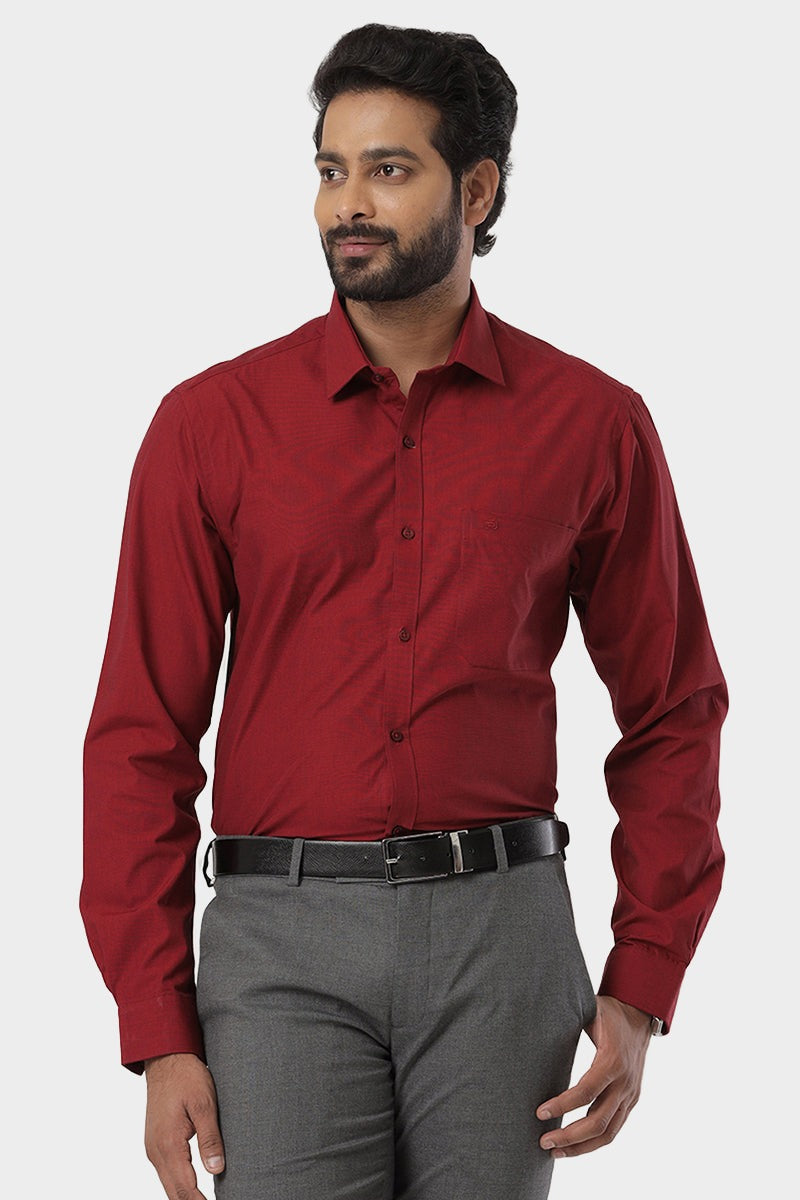 Fila - Maroon Formal Shirts For Men | Ariser