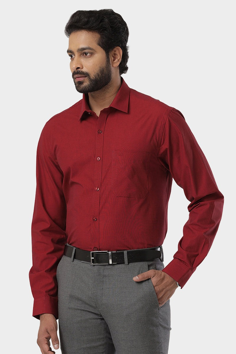Fila - Maroon Formal Shirts For Men | Ariser