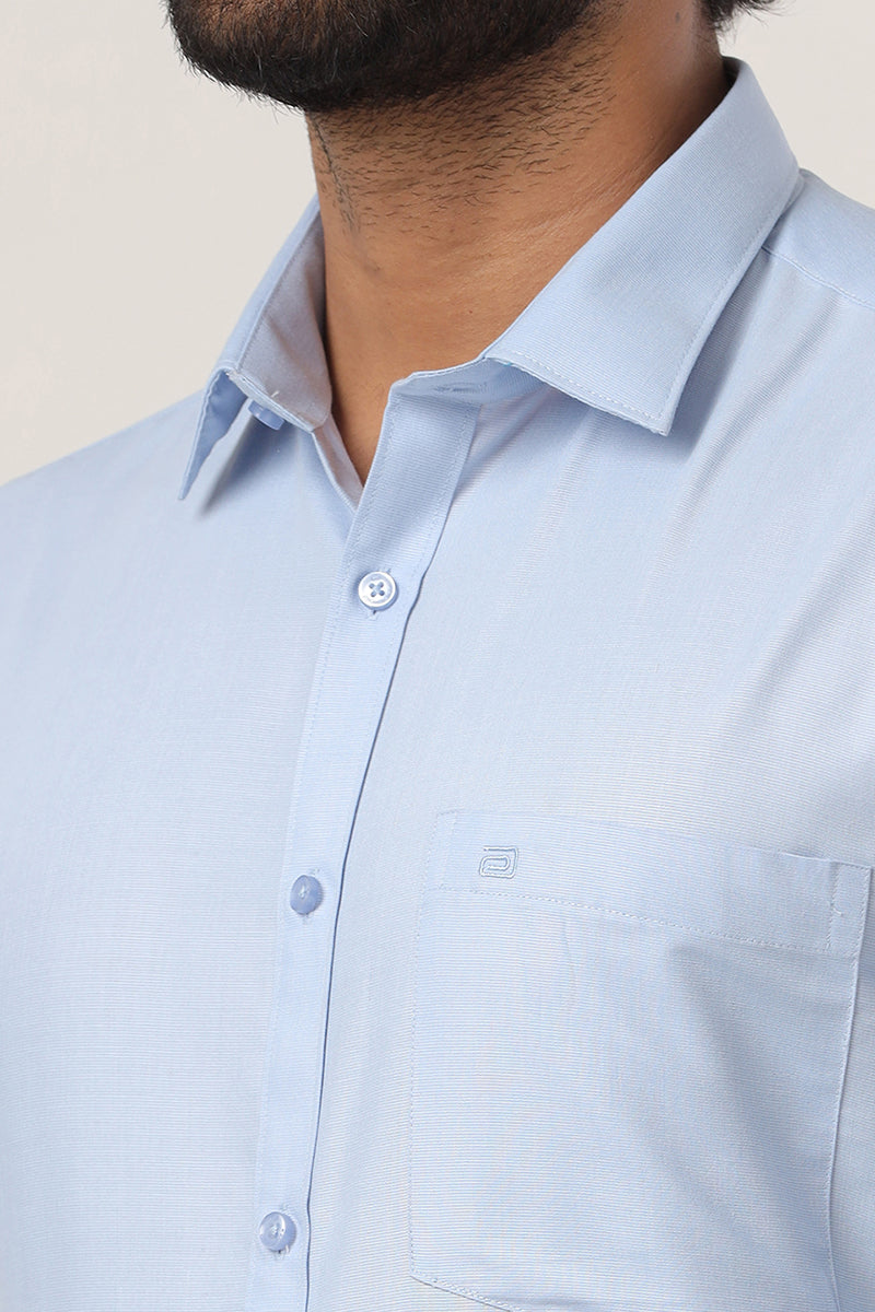 Super Soft - Blue Formal Shirts for Men | Ariser