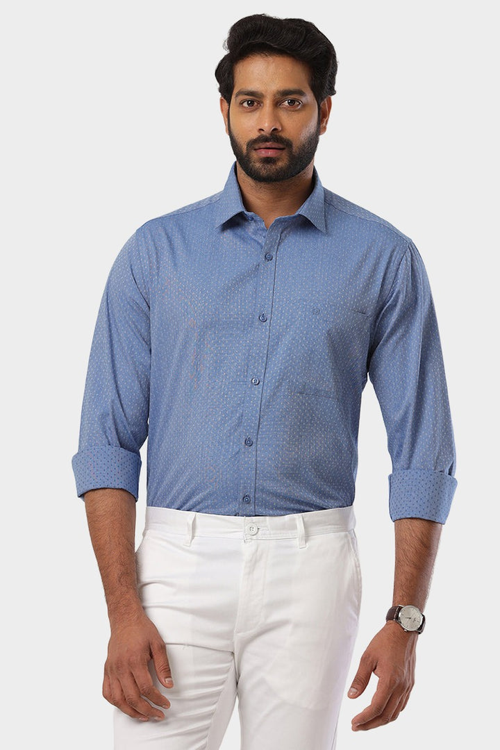 Orlando - Yale Blue Casual Shirts for Men | Ariser