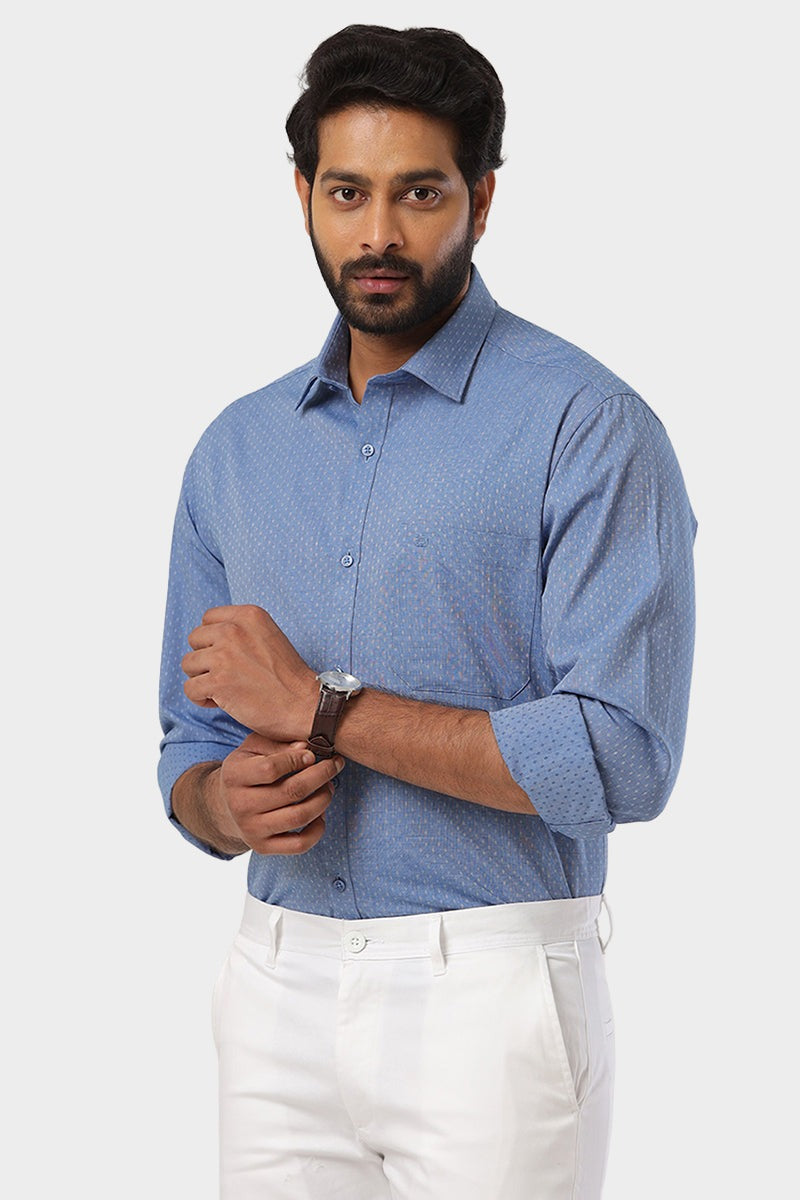 Orlando - Yale Blue Casual Shirts for Men | Ariser