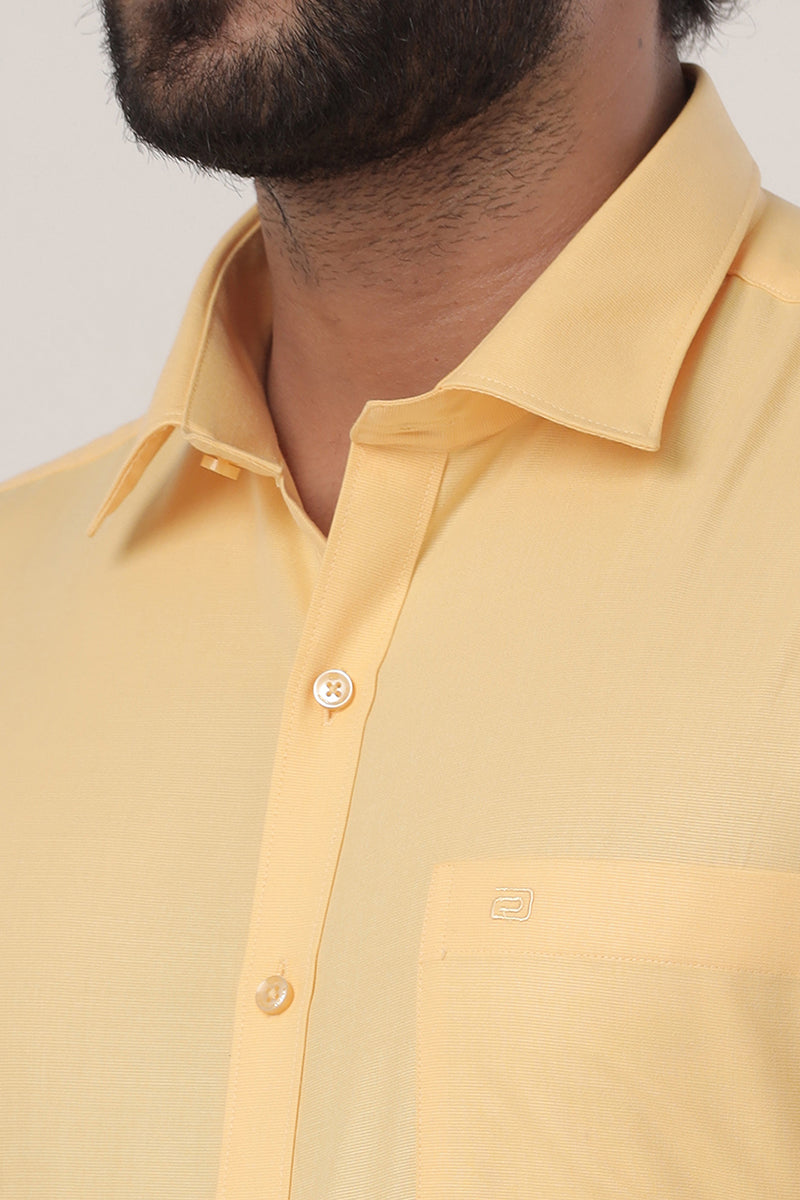 Super Soft -Light Yellow Formal Shirts for Men Ariser