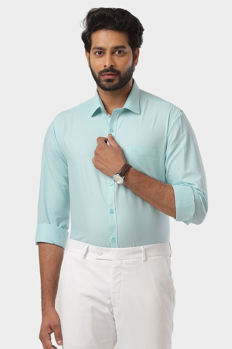Super Soft - Mild Blue Formal Shirts for Men | Ariser