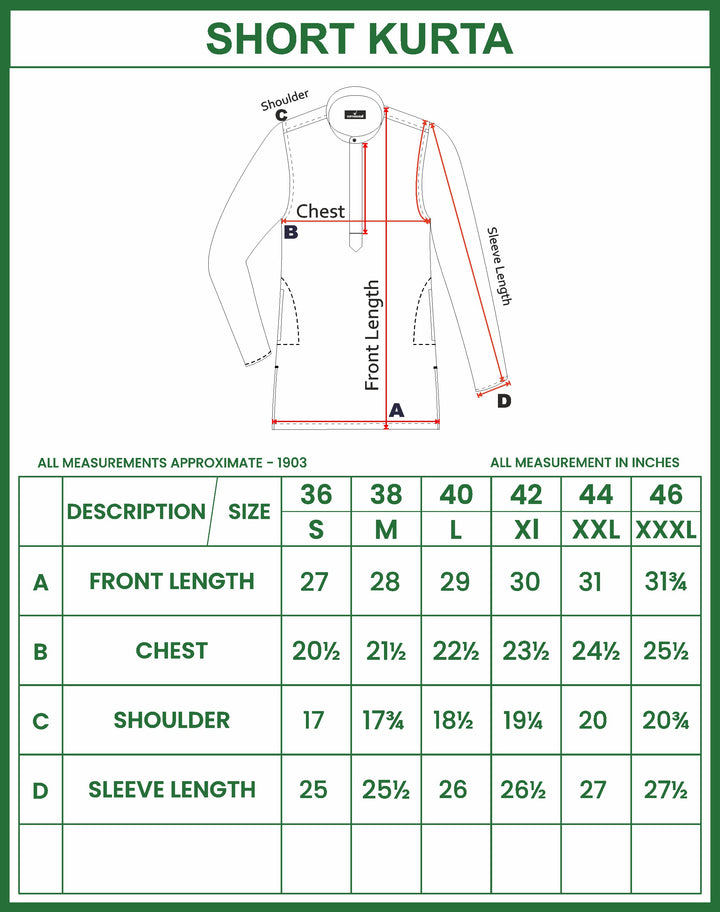 UATHAYAM Iconic Short Kurta Matching Fancy Double Dhoti Set Full Sleeve For Men - IC101 (Assorted Borders)