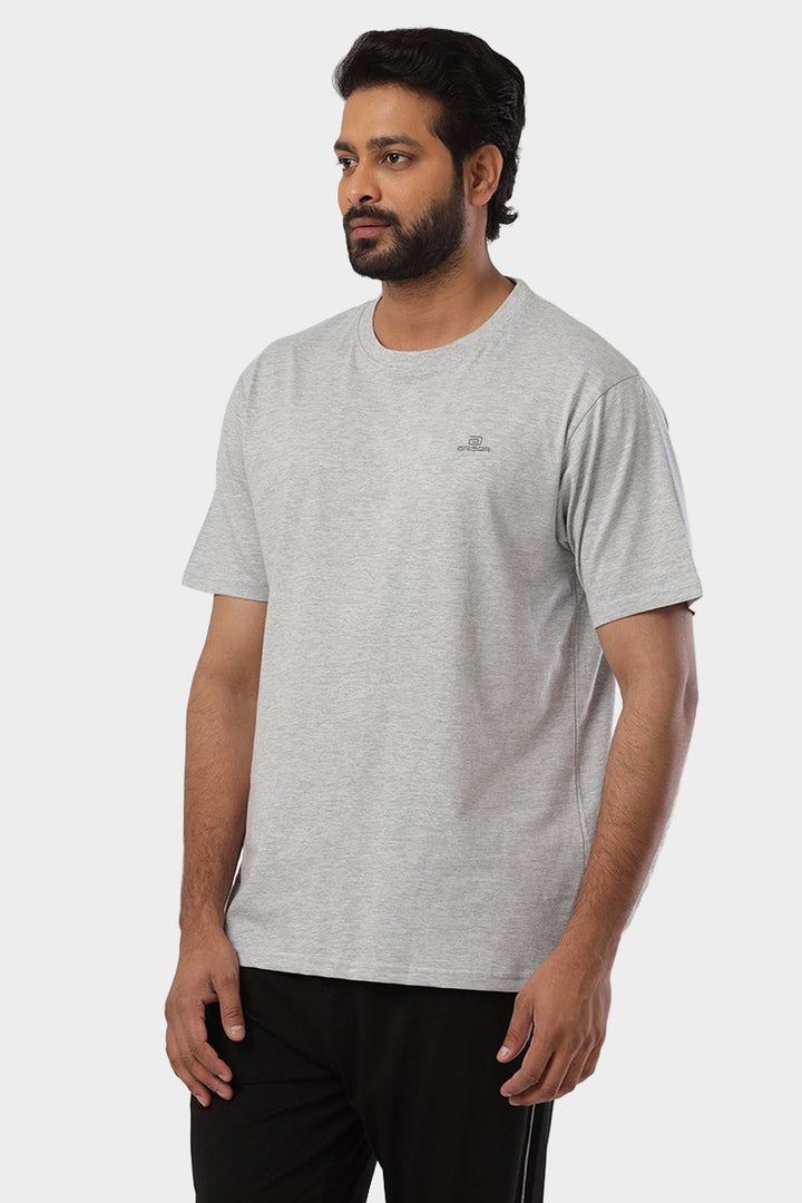ARISER Grey Color Round Neck Solid T-shirts For Men - TS25010