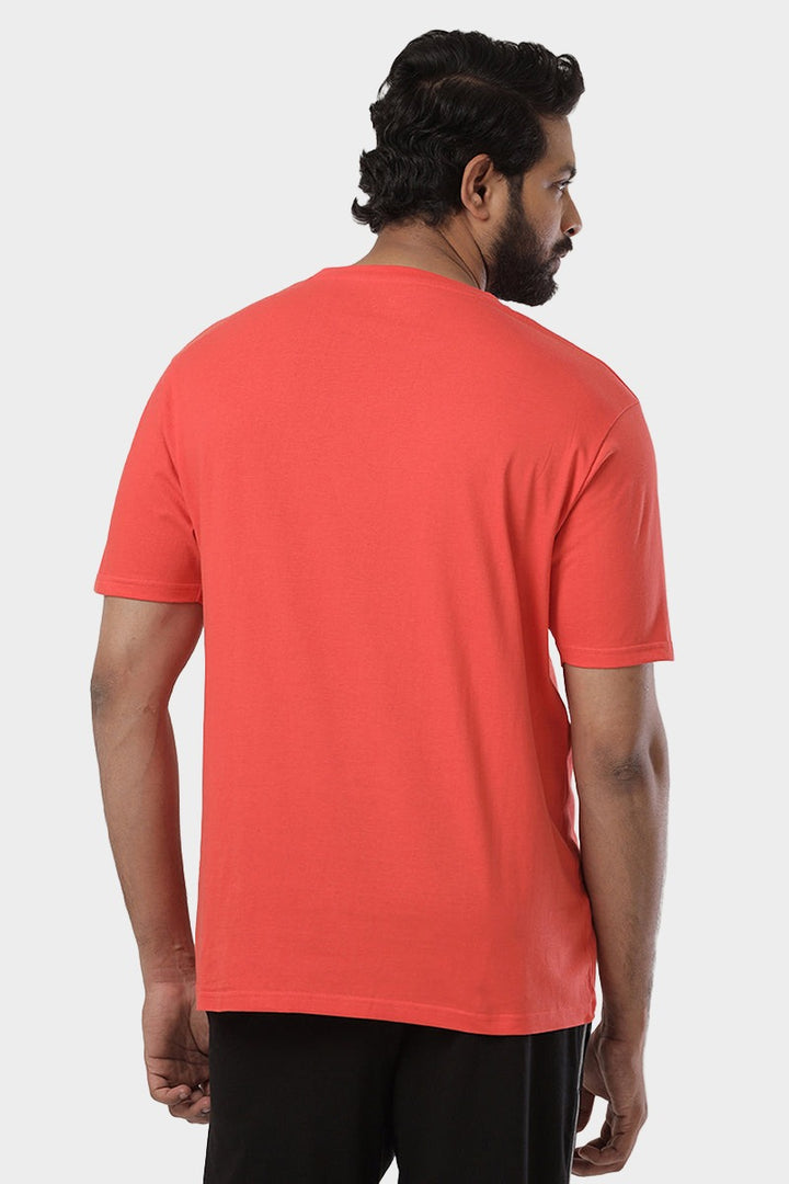 ARISER Orange Color Round Neck Solid T-shirts For Men - TS25023