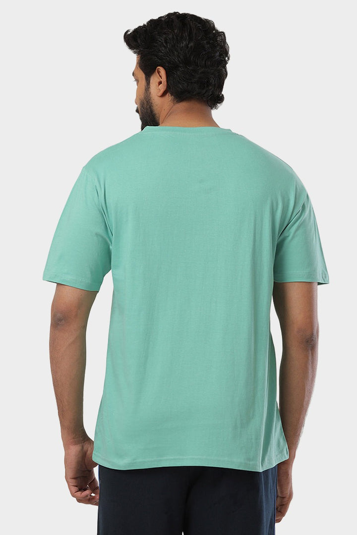 Round Neck - Light Green Solid T-Shirts For Men | Ariser