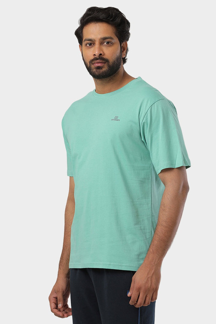 ARISER Light Green Color Round Neck Solid T-shirts For Men - TS25013