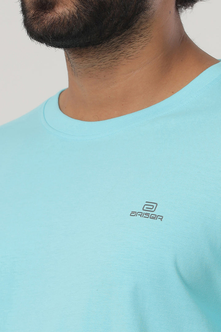 Round Neck - Pastel Green Solid T-Shirts For Men | Ariser