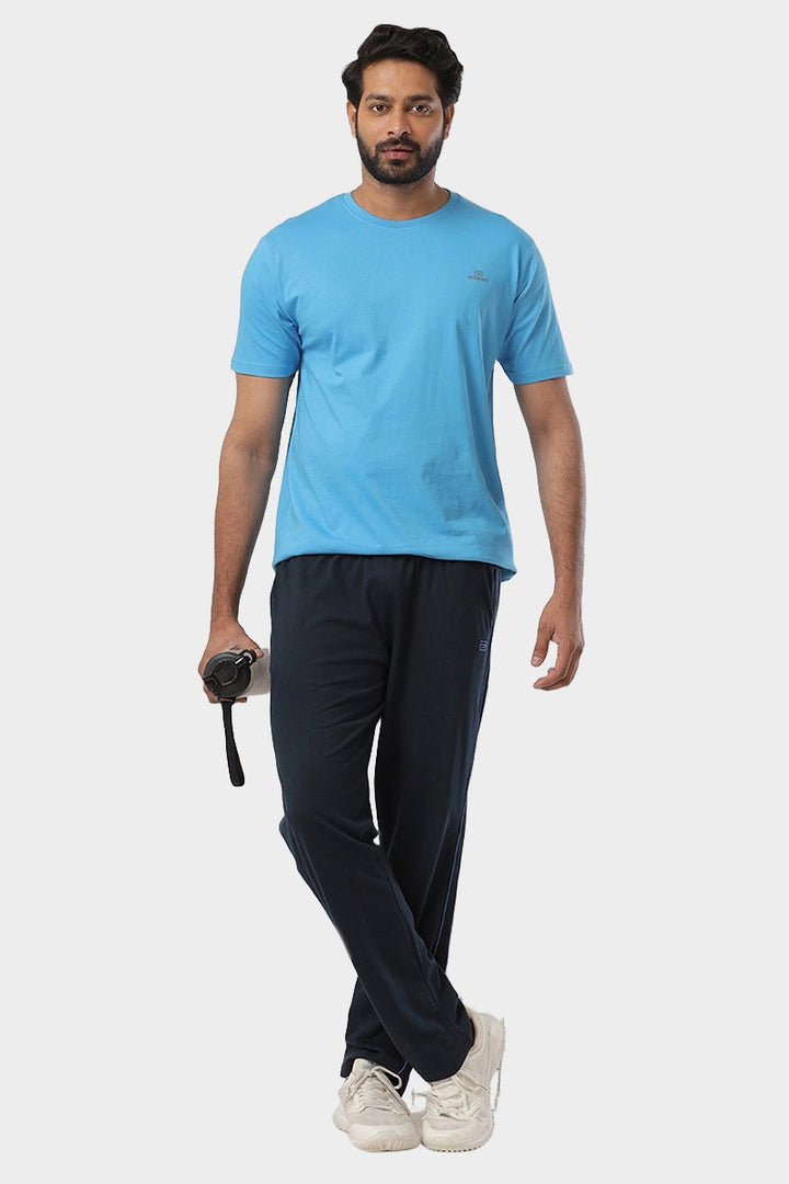 ARISER Blue Color Round Neck Solid T-shirts For Men - TS25024