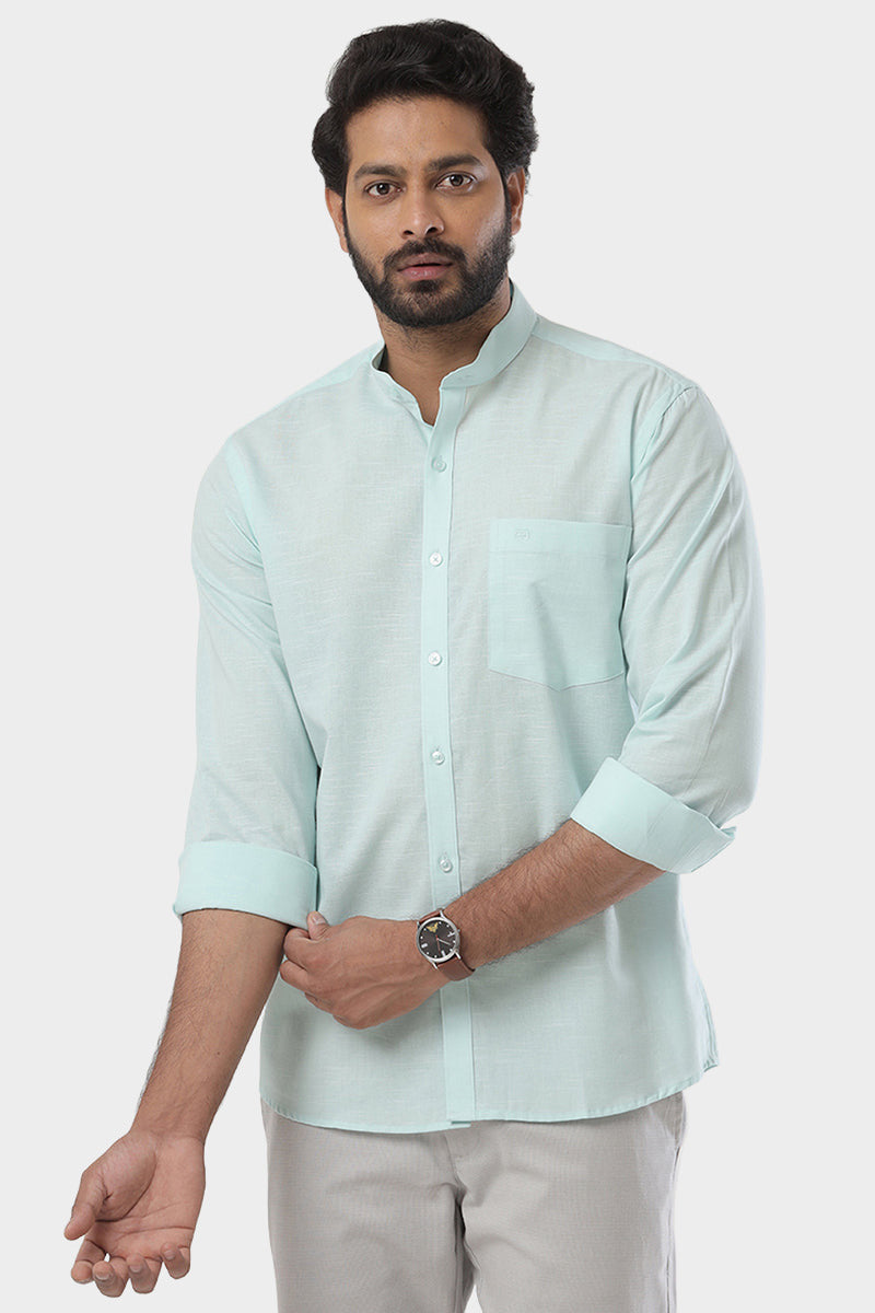 Neo - Light Green Formal Shirt For Men | Ariser