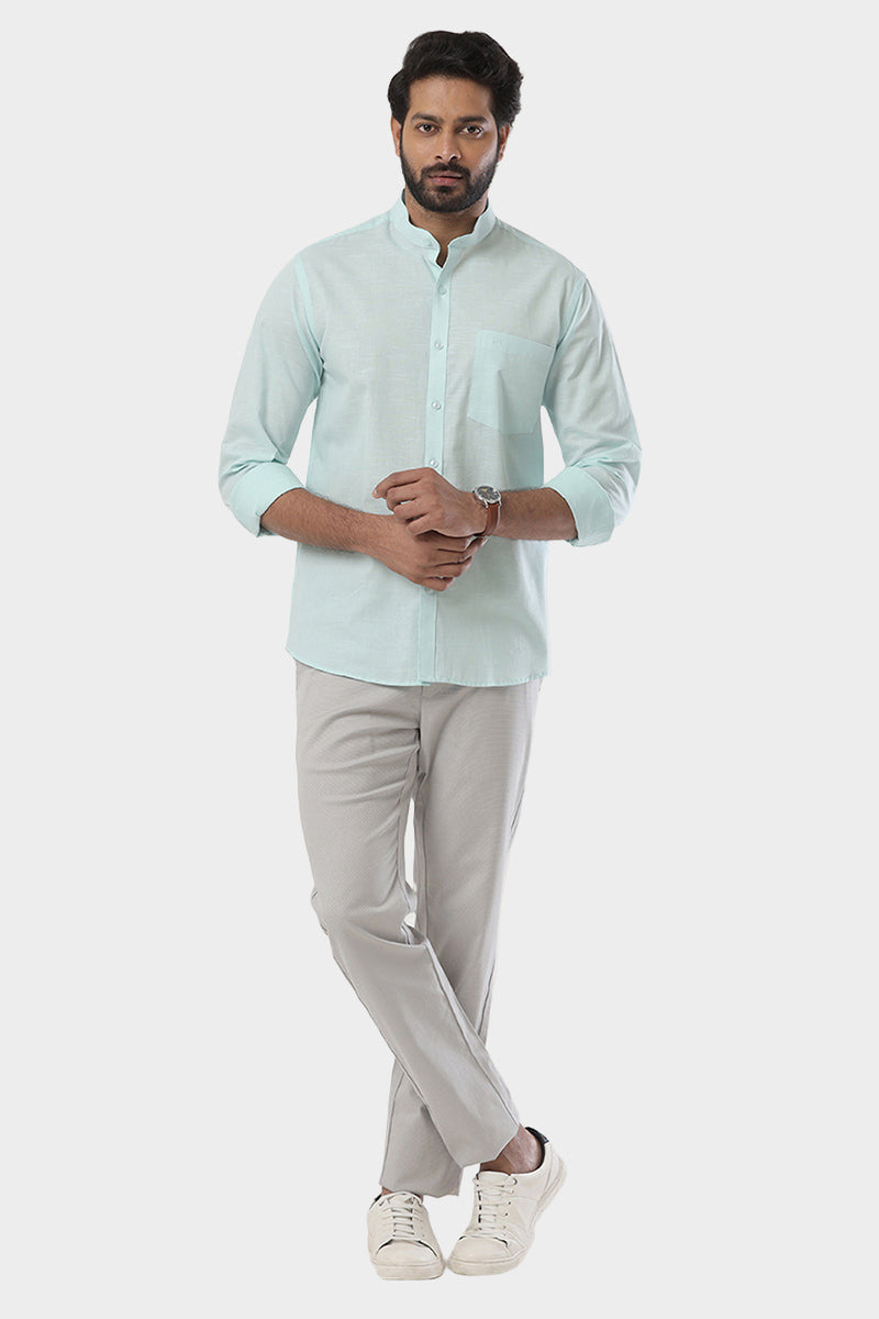 Neo - Light Green Formal Shirt For Men | Ariser