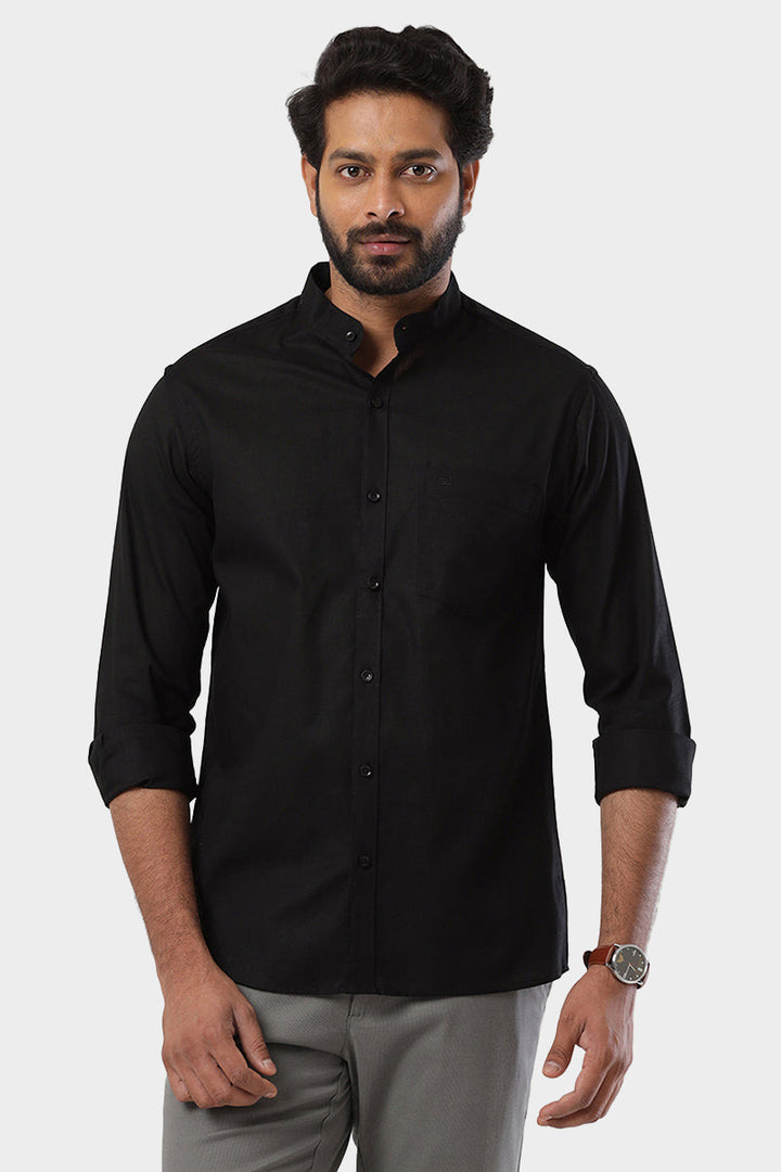 Neo - Pure Black Formal Shirt For Men | Ariser