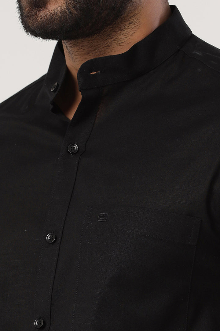 Neo - Pure Black Formal Shirt For Men | Ariser