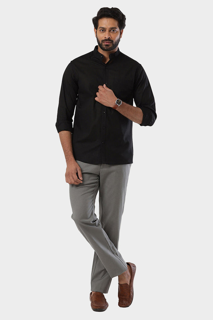 Neo - Pure Black Formal Shirt For Men | Ariser