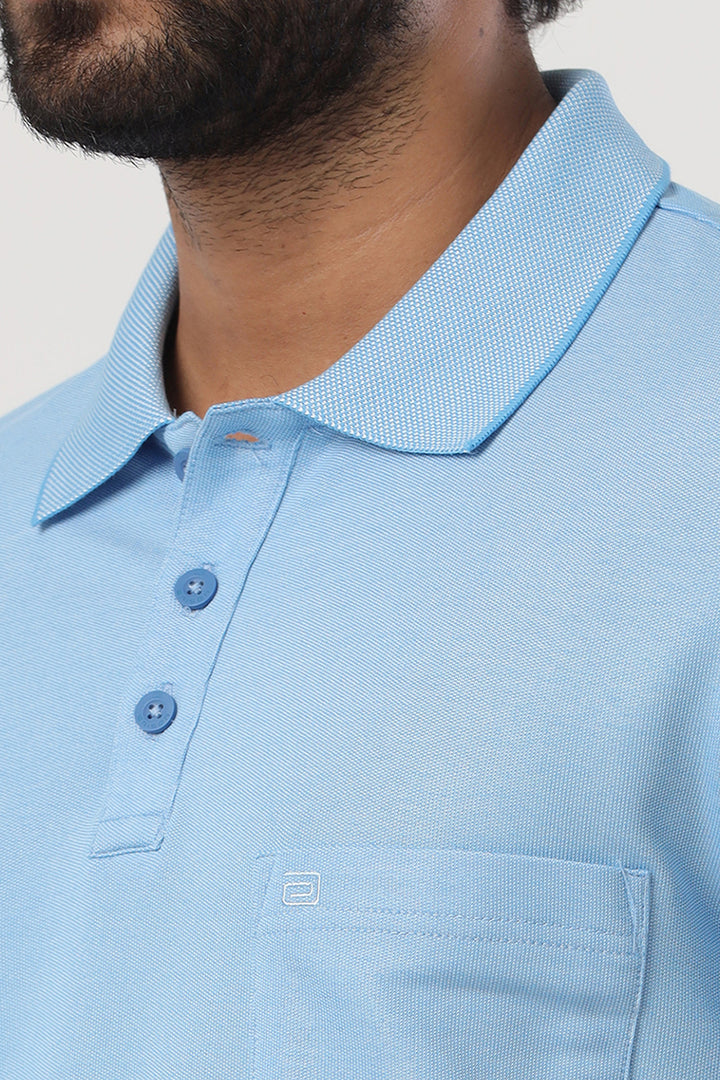 Golf Polo  -  Pastel Blue T-Shirts For Men | Ariser