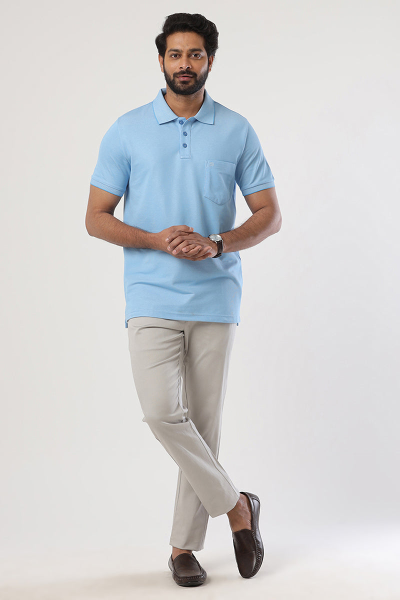 Golf Polo  -  Pastel Blue T-Shirts For Men | Ariser