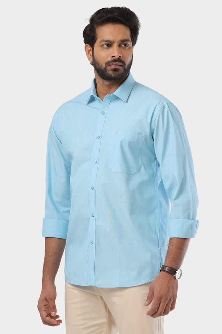 Fila - Sky Blue Formal Shirts For Men | Ariser