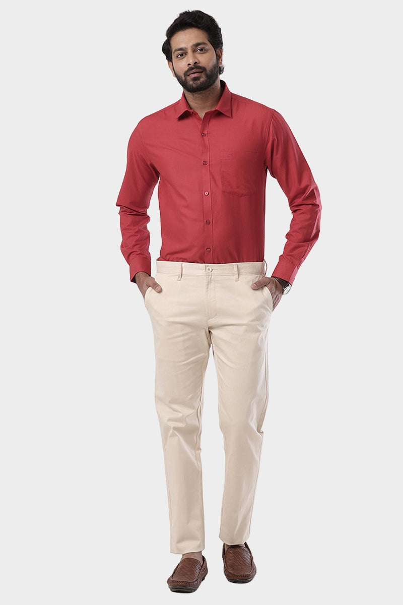 Super Soft - Dark Red Formal Shirts for Men | Ariser