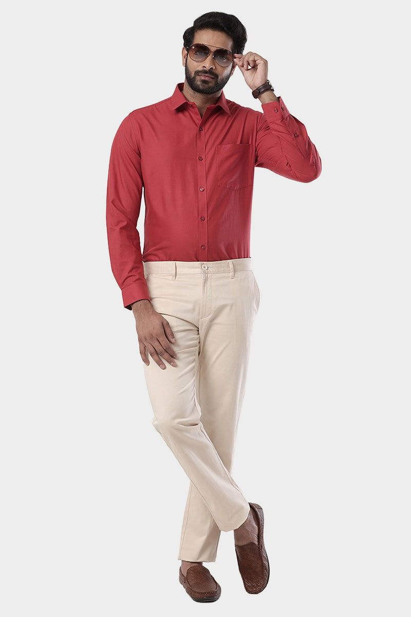 Super Soft - Dark Red Formal Shirts for Men | Ariser Uathayam Super Soft - Dark Red Formal Shirts for Men | Ariser Uathayam