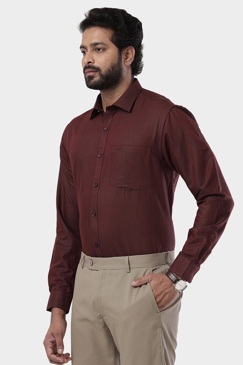 Super Soft Blood Red Formal Shirts for Men Ariser – Uathayam