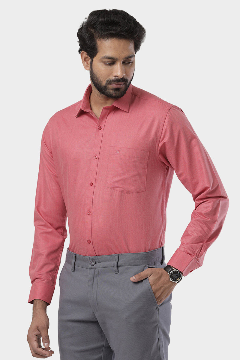 Super Soft -Ruby Red Formal Shirts for Men | Ariser