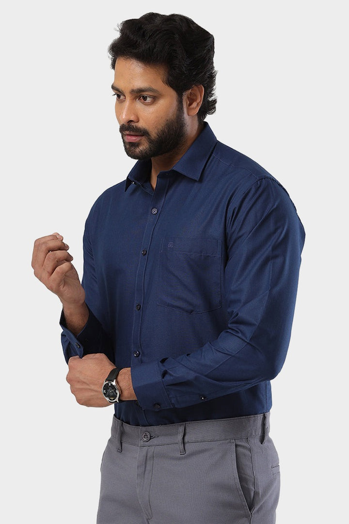 Super Soft - Dark Navy Blue Formal Shirts for Men | Ariser