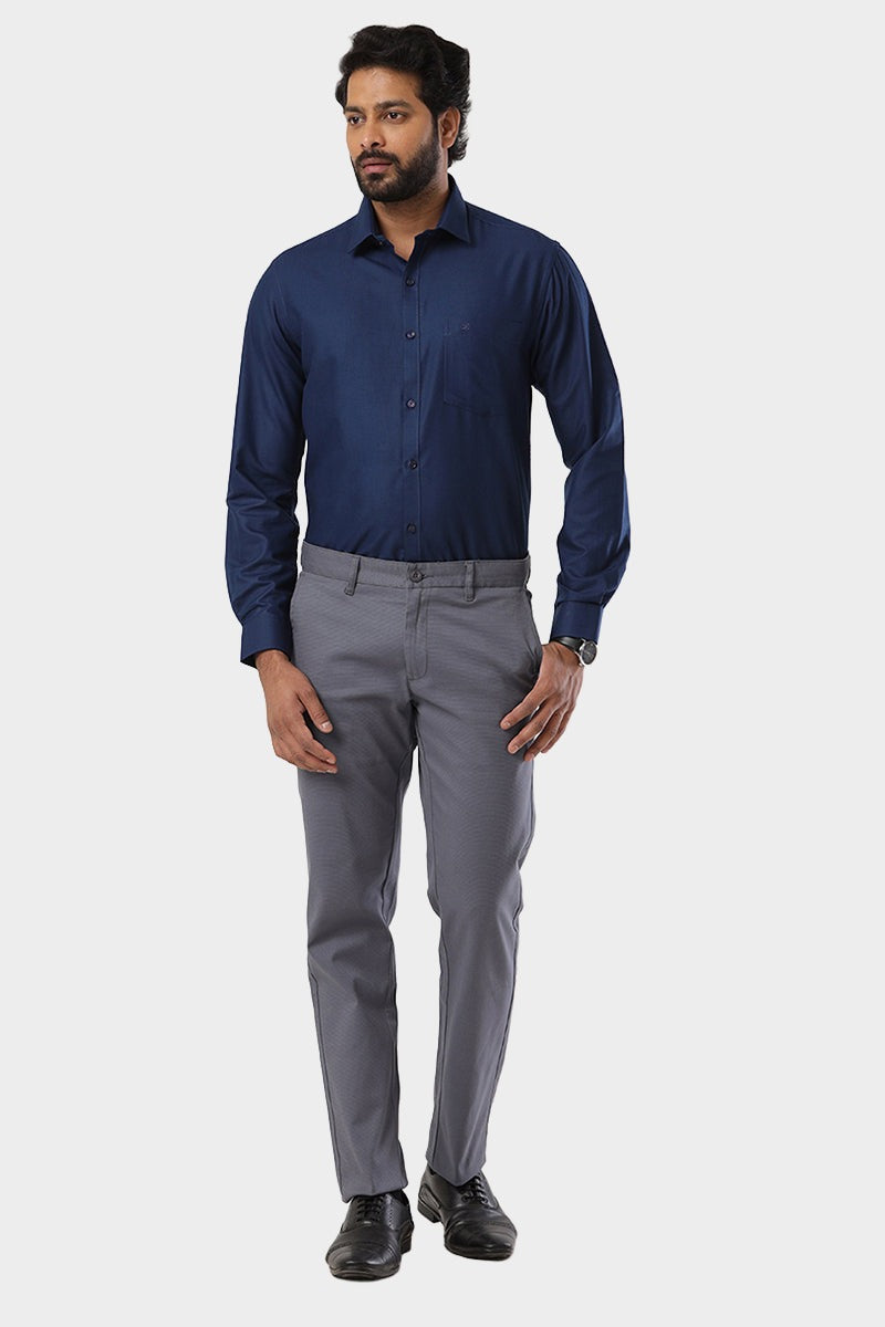 Navy Blue Shirt Classic Modern Dark Blue Shirt – Uathayam
