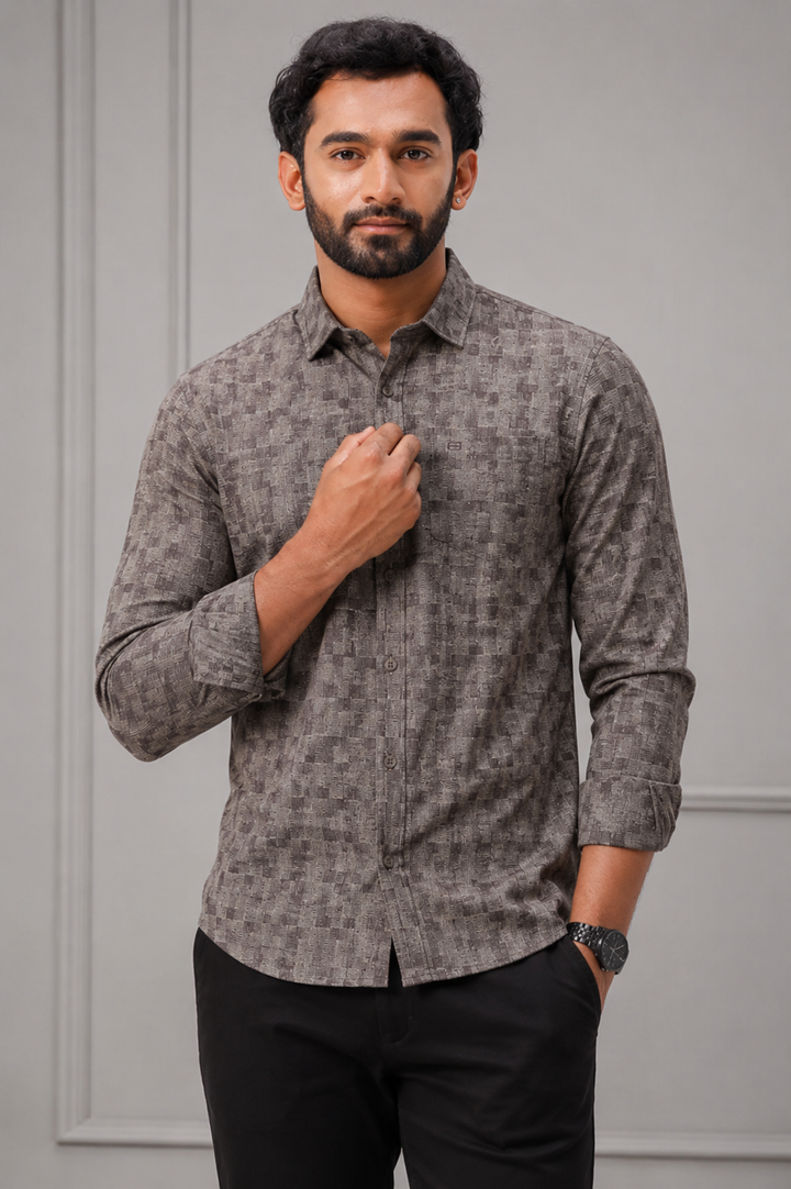 Vudu - Dark Walnut Brown Shirts For Men | Ariser