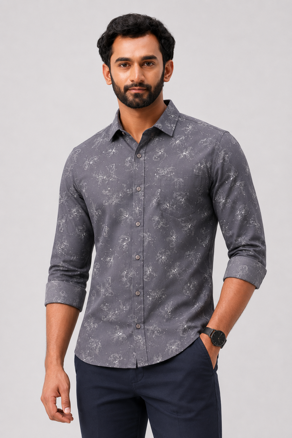 Vudu - Slate Gray Shirts For Men | Ariser