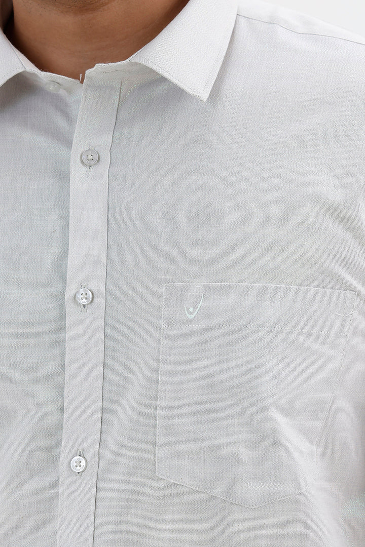 Men's Vaibhav Spirit Shirt and Jari Single Dhoti Tissue Set