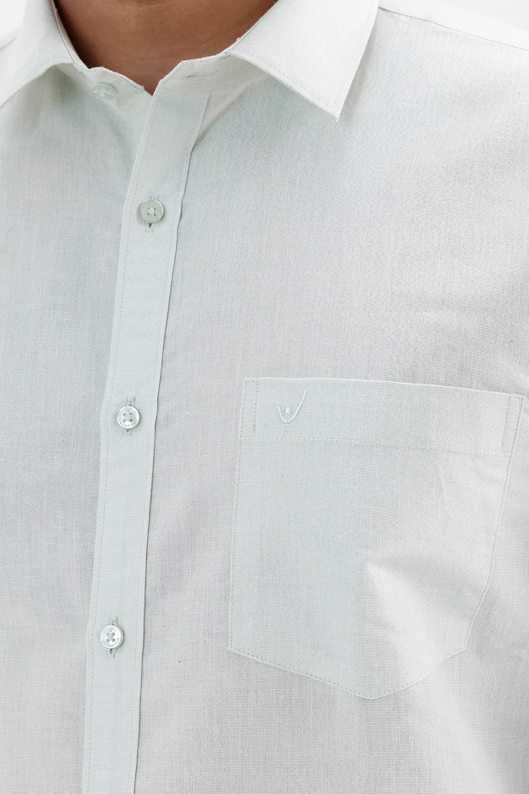 Men's Vaibhav Mint Shirt and Jari Single Dhoti Tissue Set