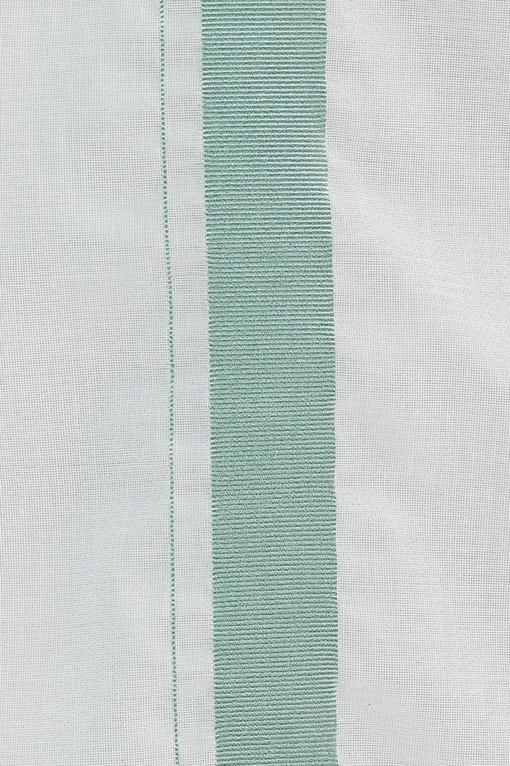 Mint Shirt with Jari Single Dhoti Tissue Set for Men