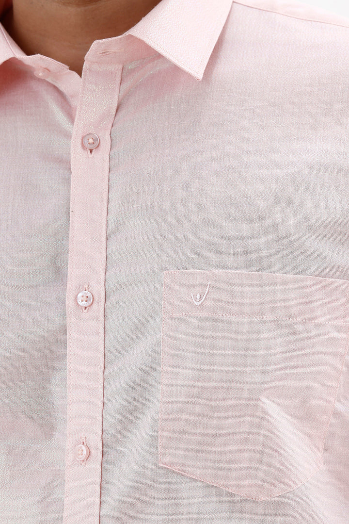 Vaibhav Flash Shirt and Jari Single Dhoti Tissue Set 2 In 1