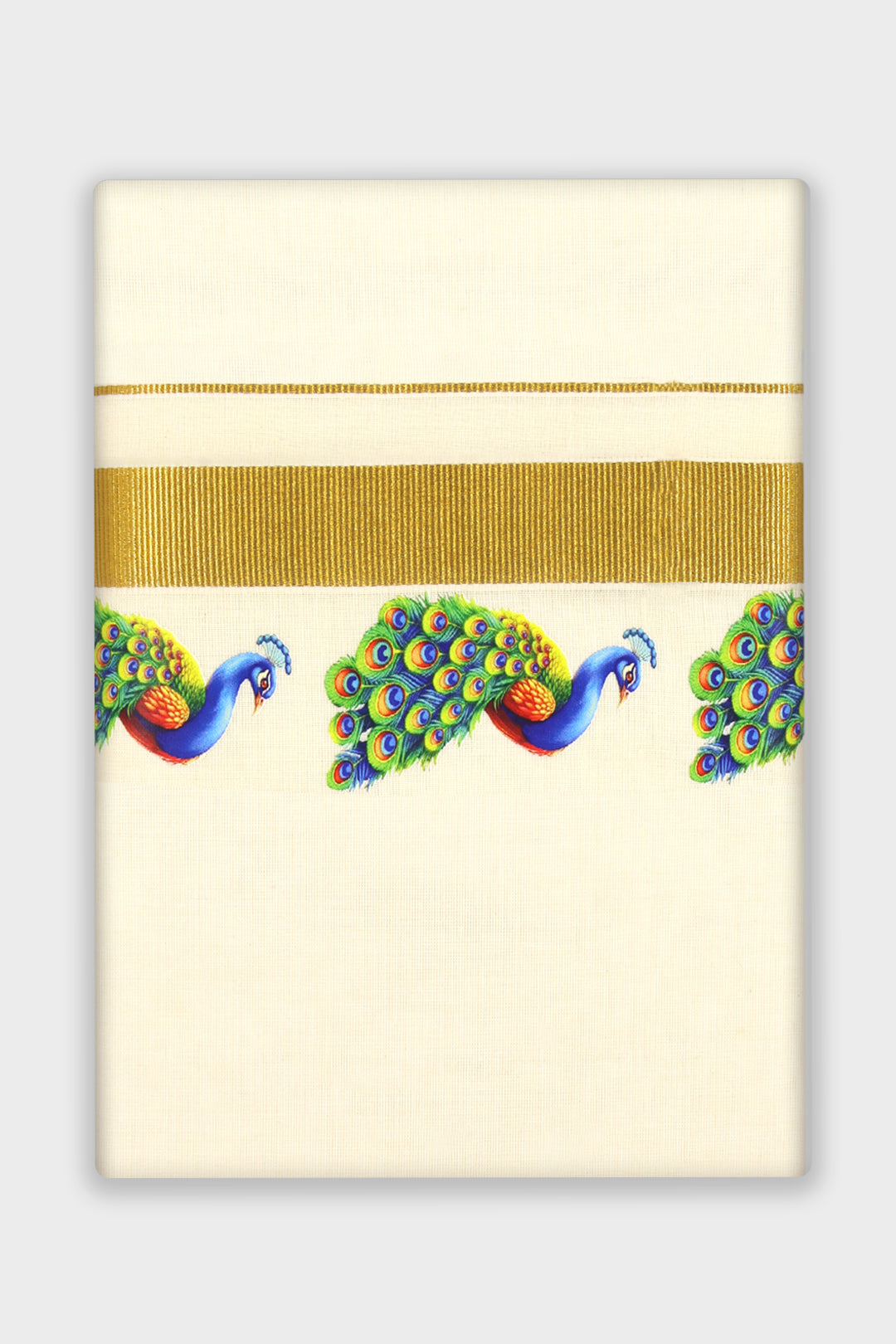 Jalore Kurta + Korra Double Layered Dhoti Set For Men (Peacock Design) | Uathayam