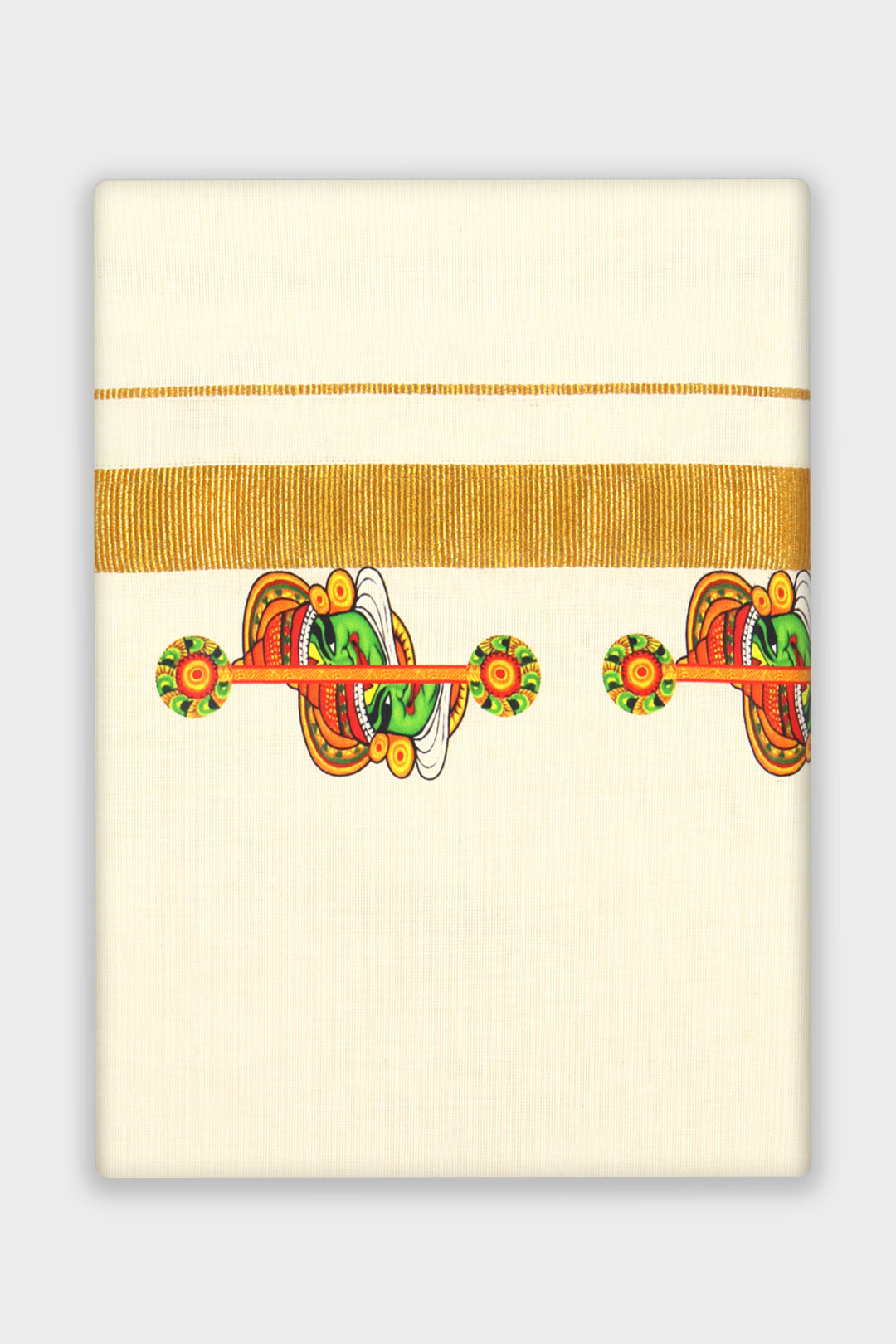 Jalore Kurta + Korra Double Layered Dhoti Set For Men (Kathakali Design) | Uathayam