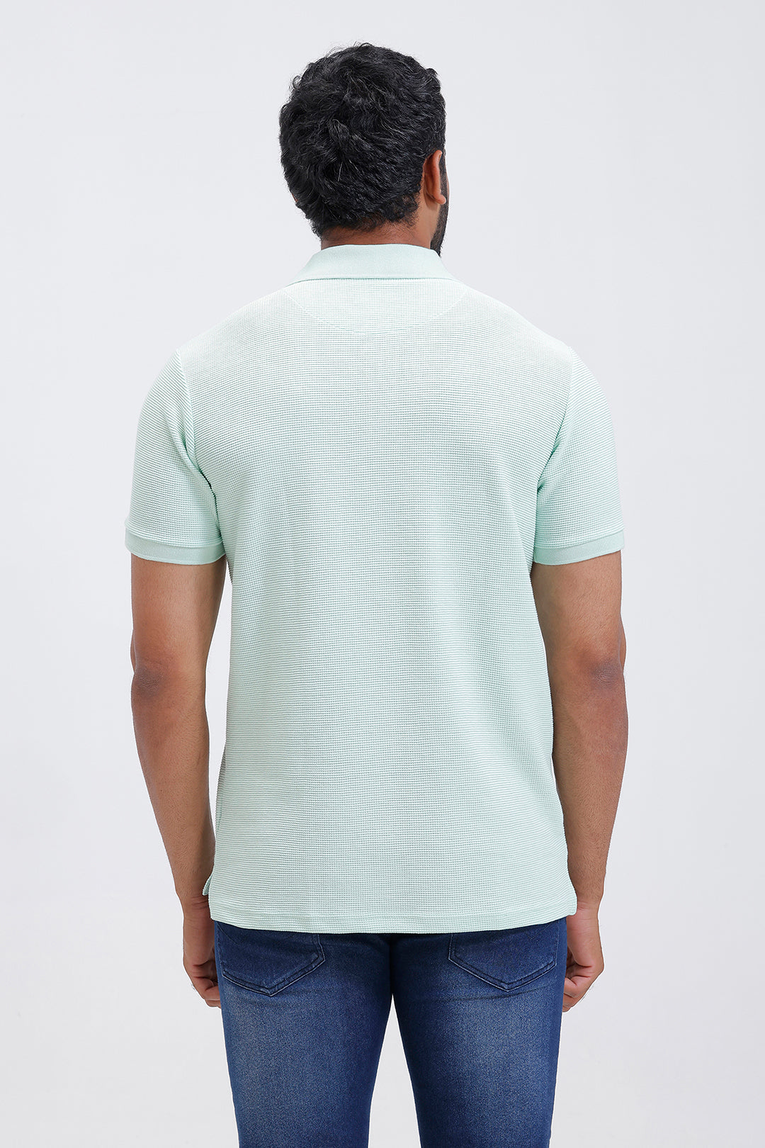 fresh mint green textured polo t-shirt ariser