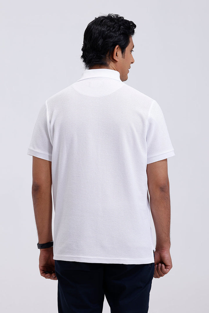 snow white textured polo t-shirt ariser