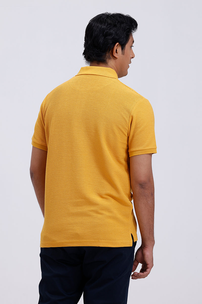 harvest gold textured polo t-shirt ariser