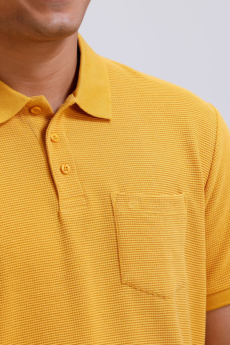 harvest gold waffle polo t-shirt for men