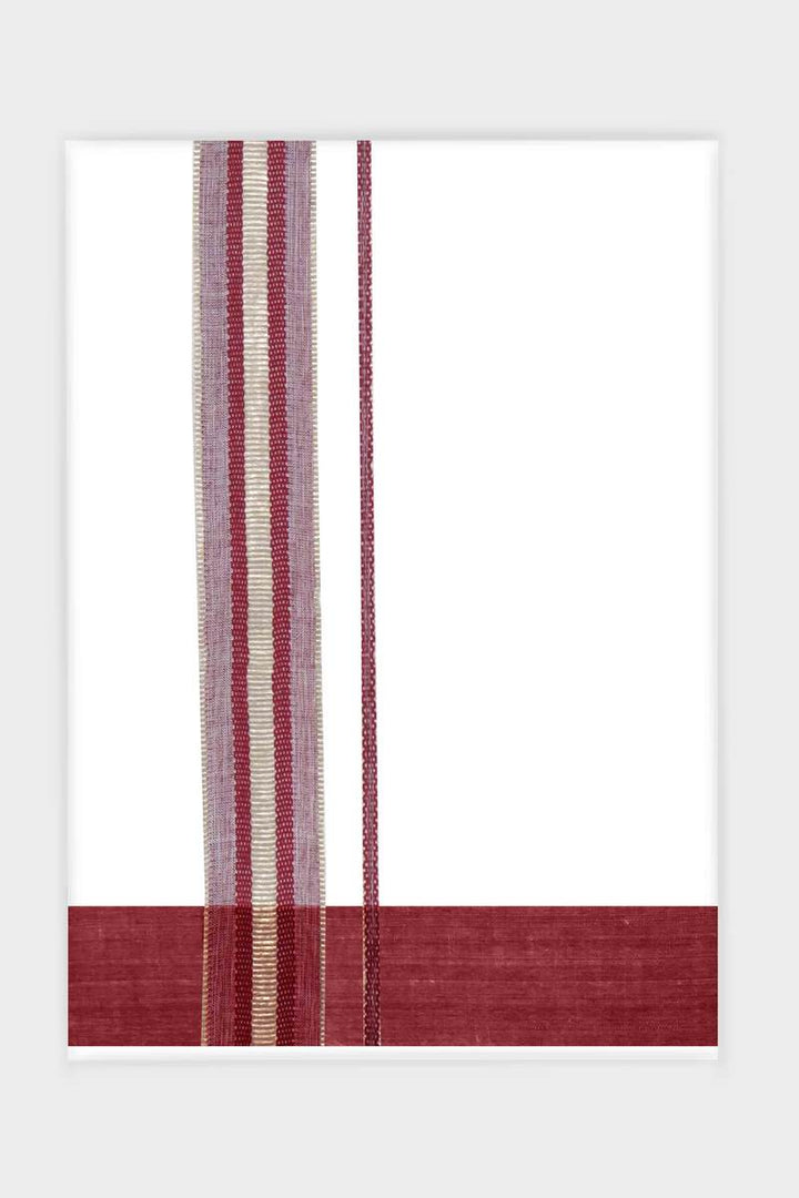 Cheerful Yadav - Maroon Smooth Cotton Double Layered Dhoti With Fancy Borders | Uathayam