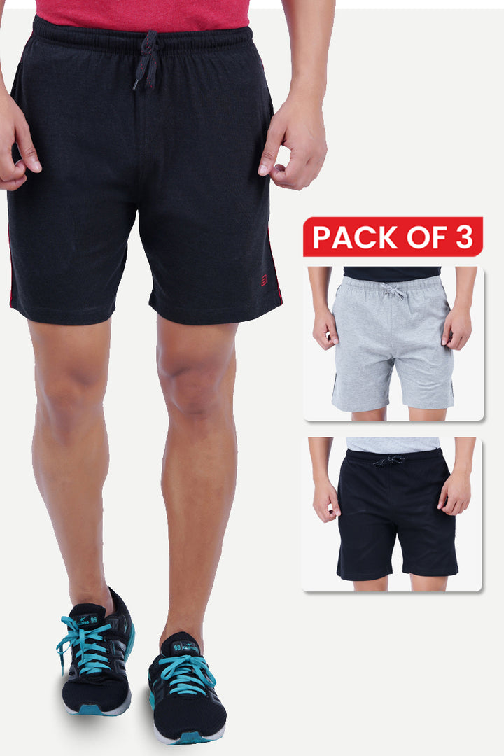 Shorts - Knitted Shorts For Mens Combo Pack Of 3 | Ariser